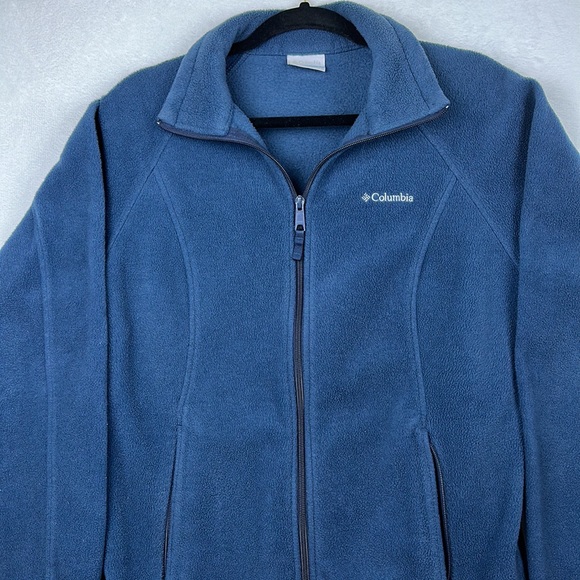Columbia Men’s Zippered Fleece Jacket Navy Size Large - Picture 2 of 9